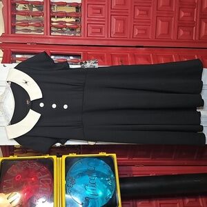 NWT Steady Womens B&W Goth Vintage 50's Style Black Widow Spider Dress 4X